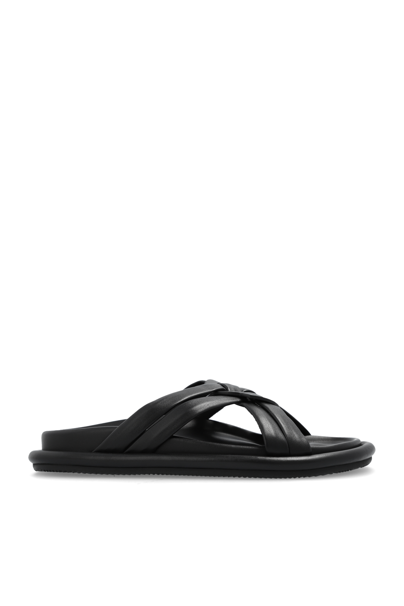 【関税＆送料込み】Moncler Bell Slide Shoes Moncler Bell Leather Slides | Black | FARFETCH